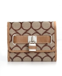 Although detailed with a classic 9 signature print, this Nine West style is a definite 10. Small enough to fit it any handbag, this indexer wallet easily stores all your cards and cash. Although detailed with a classic 9 signature print, this Nine West style is a definite 10. Small enough to fit it any handbag, this indexer wallet easily stores all your cards and cash.