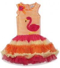 Rare Editions Girls 2-6X Flower And Applique Details Tutu Dress, Orange/Fuchsia/Yellow, 5 Rare Editions Girls 2-6X Flower And Applique Details Tutu Dress, Orange/Fuchsia/Yellow, 5