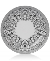 Oleg Cassini weaves a table of playful sophistication with the round Ava platter, featuring lacy flowers and dots in timeless black and white. Oleg Cassini weaves a table of playful sophistication with the round Ava platter, featuring lacy flowers and dots in timeless black and white.