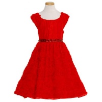 Rare Editions Little Girls 6X Red Floral Soutache Christmas Dress Rare Editions Little Girls 6X Red Floral Soutache Christmas Dress