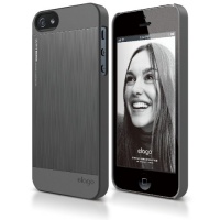 elago S5 Outfit MATRIX Aluminum and Polycarbonate Dual Case for the iPhone 5 - eco friendly Retail Packaging - Dark Gray