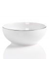 Simply elegant from Charter Club dinnerware. Dishes, like this Platinum Fine Line cereal bowl, are for everyday meals but have a banded edge that shines on formal tables. A flawless choice for every occasion.