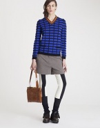 Quintessentially Marni, this vibrantly intarsia-knit style features a sporty, contrasting striped neckline.Constrast V necklineRib-knit cuffs and hemPatch pockets70% polyamide/30% woolDry cleanMade in Italy of imported fabricModel shown is 5'11 (180cm) wearing US size 4. 