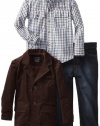 Kenneth Cole Boys 2-7 Blazer with Shirt and Jean, Brown, 6