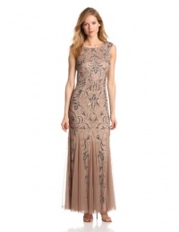 Adrianna Papell Women's Cap Sleeve Beaded Dress, Buff, 10 Adrianna Papell Women's Cap Sleeve Beaded Dress, Buff, 10