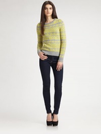 The classic wool crewneck, slightly fitted and knit in a ski-ready Fair Isle pattern.CrewneckLong sleevesRibbed trimPullover styleAbout 24 from shoulder to hemMerino woolDry cleanImportedModel shown is 5'9½ (176cm) wearing US size Small. The classic wool crewneck, slightly fitted and knit in a ski-ready Fair Isle pattern.CrewneckLong sleevesRibbed trimPullover styleAbout 24 from shoulder to hemMerino woolDry cleanImportedModel shown is 5'9½ (176cm) wearing US size Small.