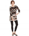 Style&co.'s printed tunic is the solution to your what-to-wear woes! Leggings and cute flats are all you need for a look that's completely polished.
