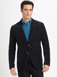 Slim-fitting blazer woven in a textured, stretch cotton blend, features narrow lapels and a two-button front closure.Button-frontWaist patch pocketsAbout 29 from shoulder to hem99% cotton/1% elastaneDry cleanImported Slim-fitting blazer woven in a textured, stretch cotton blend, features narrow lapels and a two-button front closure.Button-frontWaist patch pocketsAbout 29 from shoulder to hem99% cotton/1% elastaneDry cleanImported