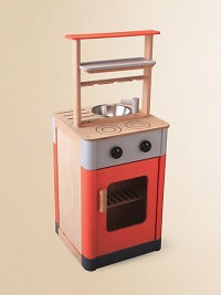 The all in one Kitchen Center has turning knobs and comes with oven, storage area, sink, dishwashing unit, and cooking utensils holder. Set offers 2 sides, one side for washing the dishes the other for play cooking For ages 3 and up About 16W X 37½H X 16¾D Keep dry Imported The all in one Kitchen Center has turning knobs and comes with oven, storage area, sink, dishwashing unit, and cooking utensils holder. Set offers 2 sides, one side for washing the dishes the other for play cooking For ages 3 and up About 16W X 37½H X 16¾D Keep dry Imported