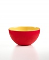 Set a better picnic table with Montecito cereal bowls, featuring solid red and yellow in go-anywhere melamine. From QSquared.