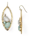 Dazzling RJ Graziano drop earrings take a walk on the softer side done up in the sweetest sherbert shade, finished with gold plate.