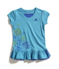 adidas Girls 2-6X Short Sleeve Dance Tunic Top, Bluebird, 3T adidas Girls 2-6X Short Sleeve Dance Tunic Top, Bluebird, 3T