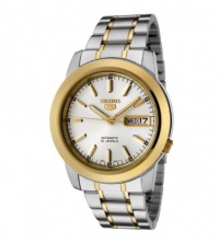 Seiko Men's SNKE54 Seiko 5 Automatic White Dial Two-Tone Stainless Steel Watch Seiko Men's SNKE54 Seiko 5 Automatic White Dial Two-Tone Stainless Steel Watch