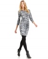 MICHAEL Michael Kors' new animal-print dress is sleek perfection with tights and high-heel leather boots.