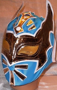 SIN CARA Kid's Youth Size Blue/Gold Wrestling MASK SIN CARA Kid's Youth Size Blue/Gold Wrestling MASK