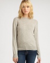 Cozy-chic crewneck sweater shaped in a rich cotton and wool blend. CrewneckRibbed knit collar, cuffs and hem85% cotton/15% alpaca woolDry cleanImportedModel shown is 5'9½ (176cm) wearing US size Small.