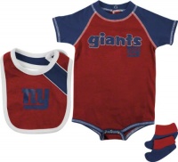New York Giants Infant Red-Royal Blue Creeper, Bib & Bootie Set (18 Months) New York Giants Infant Red-Royal Blue Creeper, Bib & Bootie Set (18 Months)