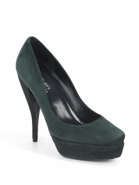 THE LOOKCurvy oval toePadded insoleSelf-covered heel, 5 (125mm)Self-covered platform, 1½ (40mm)Compares to a 3½ heel (90mm)THE MATERIALSuede upperLeather lining and soleORIGINMade in Italy THE LOOKCurvy oval toePadded insoleSelf-covered heel, 5 (125mm)Self-covered platform, 1½ (40mm)Compares to a 3½ heel (90mm)THE MATERIALSuede upperLeather lining and soleORIGINMade in Italy