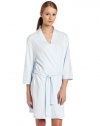 Seven Apparel 00132 Hotel Spa Collection Kimono Knit Cotton Robe, Sky Blue