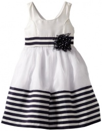Bonnie Jean Girls 2-6X Border Stripe Dress, Blue, 4 Bonnie Jean Girls 2-6X Border Stripe Dress, Blue, 4