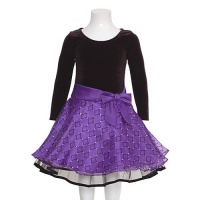 Bonnie Jean Toddler Girls 2T-4T Black Stretch Velvet Bodice To Purple Organza Skirt Dress, 3T Bonnie Jean Toddler Girls 2T-4T Black Stretch Velvet Bodice To Purple Organza Skirt Dress, 3T