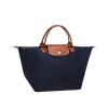 LONGCHAMP LE PLIAGE SHORT HANDLED MEDIUM TOTE - NAVY, ONE SIZE