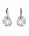 Clear and present chic! Complement an outfit in any color with Swarovski's transparent (and very versatile) Galet crystal drop earrings. Crafted in silver tone mixed metal. Approximate drop: 1 inch.