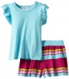 Splendid Littles Baby-girls  Cannes Stripe Short Set, Very Berry, 12-18 Months