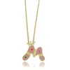 Lily Nily 18K Gold Overlay Pink Enamel Children's Initial Pendant M