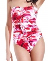 Miraclesuit Strapless Swimsuit Camilla Bandeau Ruffled with Underwire Support