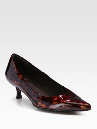A classic, kitten-heel style in tartaruga-patterned patent leather.Covered heel, 1¾ (40mm)Ultrasuede liningPadded insoleLeather soleMade in SpainAdditional InformationShipping timeline for this item Women's Shoe Size Guide (International Equivalents) This item cannot be shipped via Rush, Next Business Day, Saturday delivery.This item cannot be shipped to a P.O. Box, APO/FPO or U.S. Territory. This item will ship directly from the vendor. A classic, kitten-heel style in tartaruga-patterned patent leather.Covered heel, 1¾ (40mm)Ultrasuede liningPadded insoleLeather soleMade in SpainAdditional InformationShipping timeline for this item Women's Shoe Size Guide (International Equivalents) This item cannot be shipped via Rush, Next Business Day, Saturday delivery.This item cannot be shipped to a P.O. Box, APO/FPO or U.S. Territory. This item will ship directly from the vendor.