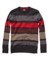 Give your winter wardrobe a pop of personality with this colorful striped sweater by Quiksilver.