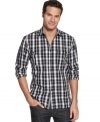 Be a little more rad in plaid. This shirt from Alfani RED wakes up your weekend wardrobe. (Clearance)