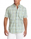 Nautica Men's Short Sleeve Yarn Dyes Slub Check Woven