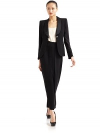 THE LOOKMid-width waistband with foldover side placketsCenter pleatsDual slash pocketsBack zipper with button-and-loopTHE FITAbout 40 longTHE MATERIALSilkFully linedCARE & ORIGINDry cleanMade in ItalyModel shown is 5'10½ (179cm) wearing US size 4. THE LOOKMid-width waistband with foldover side placketsCenter pleatsDual slash pocketsBack zipper with button-and-loopTHE FITAbout 40 longTHE MATERIALSilkFully linedCARE & ORIGINDry cleanMade in ItalyModel shown is 5'10½ (179cm) wearing US size 4.