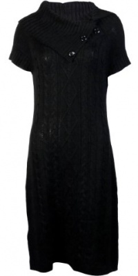 Calvin Klein Women's Cable Knit Sweater Dress Medium Black Calvin Klein Women's Cable Knit Sweater Dress Medium Black