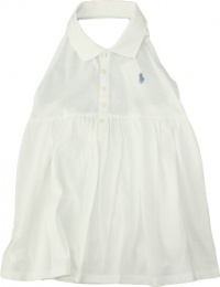Ralph Lauren Toddler Girl's Smocked-Back Polo Halter Top (3/3T, White) Ralph Lauren Toddler Girl's Smocked-Back Polo Halter Top (3/3T, White)