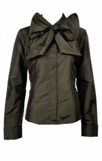 Sutton Studio Womens Taffeta Neck Bow Blouse Misses Coffee Sutton Studio Womens Taffeta Neck Bow Blouse Misses Coffee