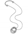 Multi-dimensional style. Breil's unique pendant features two interlocking pendants and a chain that can be adjusted to meet a variety of lengths. Crafted in stainless steel with sparkling Swarovski crystals. Approximate length: 18 to 25 inches. Approximate drop: 1-5/8 inches.