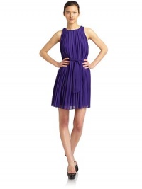 THE LOOKAccordian pleats throughoutSleevelessSelf beltKeyhole back with button closureA-line silhouetteTHE FITAbout 36 from shoulder to hemTHE MATERIALPolyesterFully linedCARE & ORIGINDry cleanImportedModel shown is 5'10 (177cm) wearing US size 4. THE LOOKAccordian pleats throughoutSleevelessSelf beltKeyhole back with button closureA-line silhouetteTHE FITAbout 36 from shoulder to hemTHE MATERIALPolyesterFully linedCARE & ORIGINDry cleanImportedModel shown is 5'10 (177cm) wearing US size 4.