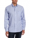 Nautica Men's Vineyard Poplin Checked Long Sleeve Woven Shirt