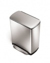 Simplehuman Rectangular Step Trash Can, Fingerprint-Proof Brushed Stainless Steel, 50 liter/13 gallon