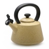 Paula Deen Signature Teakettles 2-Quart Enamel on Steel Whistling Kettle, Butter Speckle