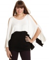 Heat up your look with Cha Cha Vente's cold-shoulder plus size top, featuring a colorblocked pattern.