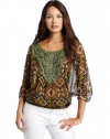 D.E.P.T. Women's Ikat Viscose Ethnic Print Top