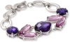 Anne Klein Helen Silver-Tone Multi Purple Toggle Bracelet