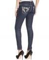 Sequined wings add high shine to these Miss Me jeggings for a glam everyday look!