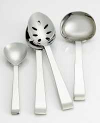 Sleek and streamlined, with a unique standing knife, the Noel 4-piece hostess set is the perfect accompaniment to a modern table setting. kate spade's signature logo decorates the underside of each handle. This collection is a perfect coordinate to Noel and Noel platinum dinnerware. Set includes: sugar spoon, tablespoon, pierced tablespoon and gravy ladle. Sleek and streamlined, with a unique standing knife, the Noel 4-piece hostess set is the perfect accompaniment to a modern table setting. kate spade's signature logo decorates the underside of each handle. This collection is a perfect coordinate to Noel and Noel platinum dinnerware. Set includes: sugar spoon, tablespoon, pierced tablespoon and gravy ladle.