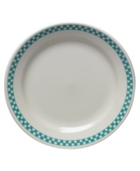 Bring the sweet taste of nostalgia to casual tables with the America's Original Diner collection. A retro-cool pattern in colors that complement Fiesta makes the checkered lunch plate an irresistible blast from the past. Crafted for lasting strength and everyday versatility by Homer Laughlin. Bring the sweet taste of nostalgia to casual tables with the America's Original Diner collection. A retro-cool pattern in colors that complement Fiesta makes the checkered lunch plate an irresistible blast from the past. Crafted for lasting strength and everyday versatility by Homer Laughlin.