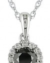 14k Gold 1/2ct TDW Black and White Diamond Necklace (H-I, I2-I3)